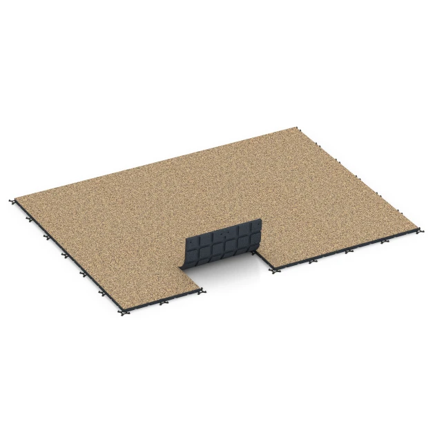 Typische Verlegung oder Einbausituation für den Artikel 7140 von WARCO - Gymgolv för utomhusbruk, Farbton Rattan in der Abmessung 60 x 60 x 3 cm | 0,36 m².