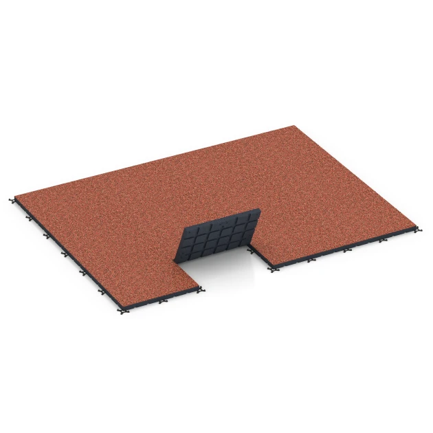 Typische Verlegung oder Einbausituation für den Artikel 7145 von WARCO - Gymgolv för utomhusbruk, Farbton Etna in der Abmessung 60 x 60 x 4 cm | 0,36 m².