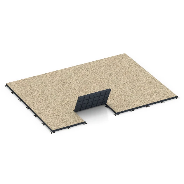 Typische Verlegung oder Einbausituation für den Artikel 7147 von WARCO - Gymgolv för utomhusbruk, Farbton Travertin in der Abmessung 60 x 60 x 4 cm | 0,36 m².