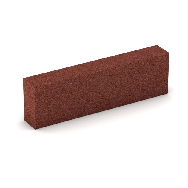 Foto der hinteren Seite vom unsymmetrischen WARCO-Formteil 7029: Gummiblocksteg av gummigranulat, Design Tegelröd, Maße 100 x 30 x 15 cm.