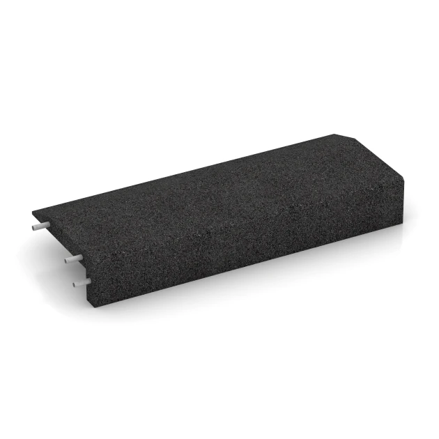 Foto der hinteren Seite vom unsymmetrischen WARCO-Formteil 2607: Gummilist lekplats – L-formad kantsten, Design Antracit, Maße 100 x 40 cm | 4,5/14,5 cm.
