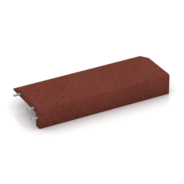 Foto der hinteren Seite vom unsymmetrischen WARCO-Formteil 2606: Gummilist lekplats – L-formad kantsten, Design Tegelröd, Maße 100 x 40 cm | 4,5/14,5 cm.