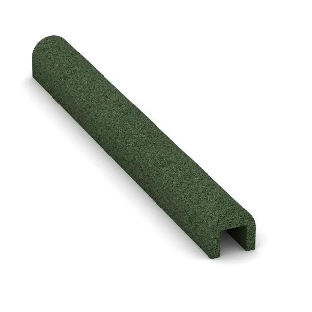 Foto der hinteren Seite vom unsymmetrischen WARCO-Formteil 2588: Gummi för kantsten, Design Gräsgrön, Maße 1000 x 100 x 100 - [60 x 50]mm.